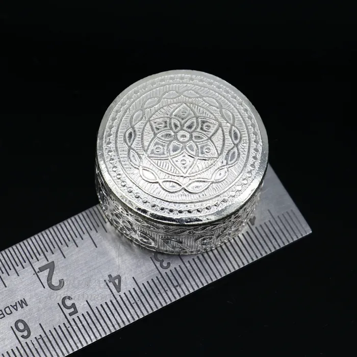 925 Sterling silver handmade trinket box eye kajal box container box kumkum box sindur or puja box best brides gift stb374 TRIBAL ORNAMENTS Necklaces