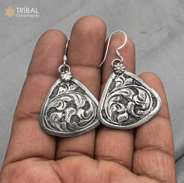 Necklaces TRIBAL ORNAMENTS 30 925 sterling silver handmade beaded chain with chitai design long necklace traditional cultural functional pendant necklace jewelry Set714