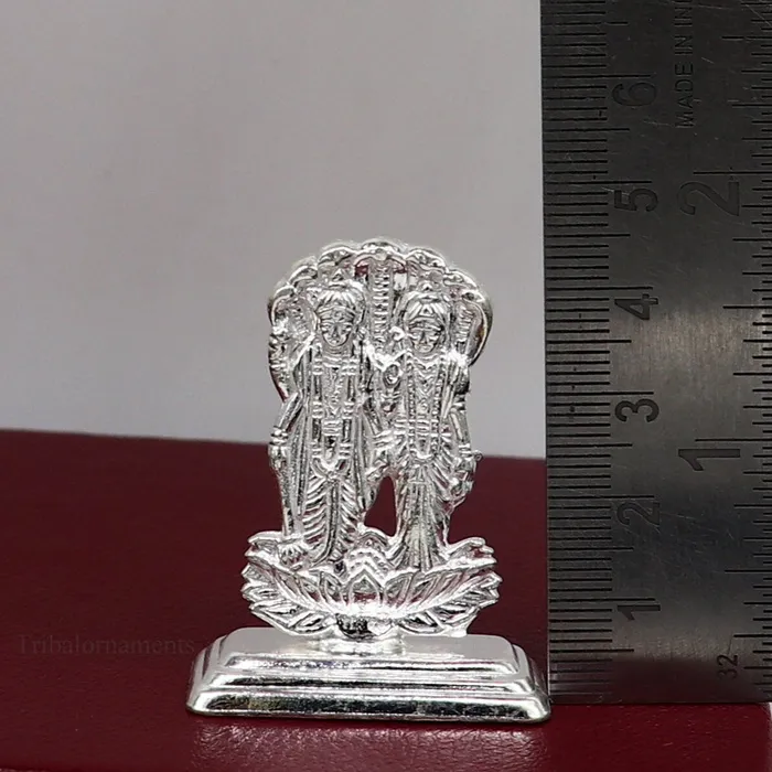 Sterling silver handmade design Indian Idols Lord Laxmi Narayana standing statue figurine puja articles decorative gift diwali puja art79 TRIBAL ORNAMENTS Necklaces