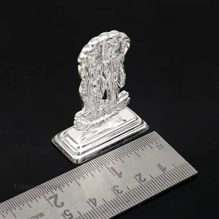 Sterling silver handmade design Indian Idols Lord Laxmi Narayana standing statue figurine puja articles decorative gift diwali puja art79 TRIBAL ORNAMENTS Necklaces