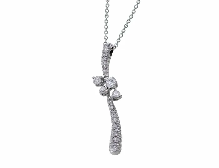 18k White Gold Diamond Free Form Pendant CJ Charles Jewelers PreStyled Sets 18k White Gold Diamond Free Form Pendant CJ Charles Jewelers PreStyled Sets
