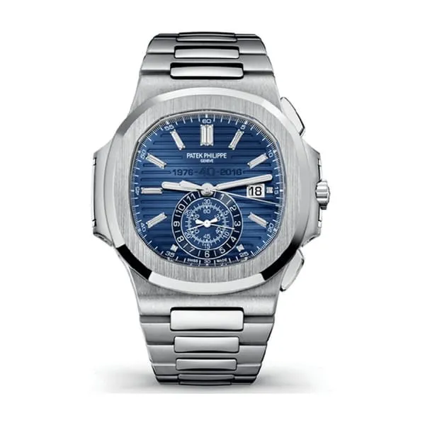 Bracelets Patek Philippe Nautilus Chronograph 40th Anniversary 492mm Watch Ref 59761G Blue Dial 18K White Gold Bracelet Patek Philippe