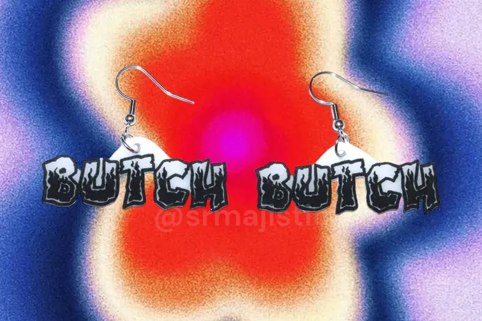 Butch and Femme Retro Flame Handmade Earrings Sam Makes Things Earrings