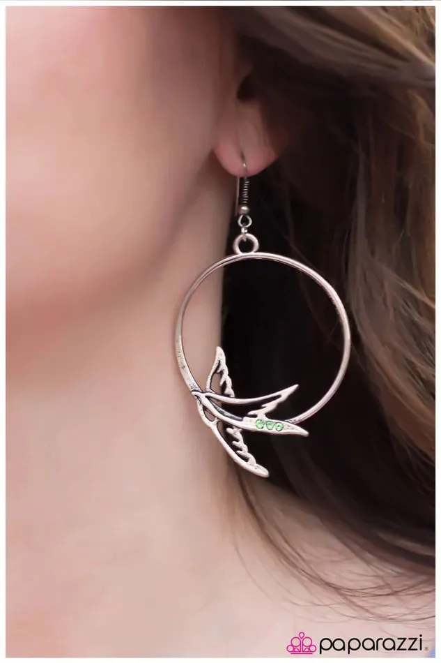 Earrings Paparazzi Jewelry Paparazzi Earring Taking Flight Green