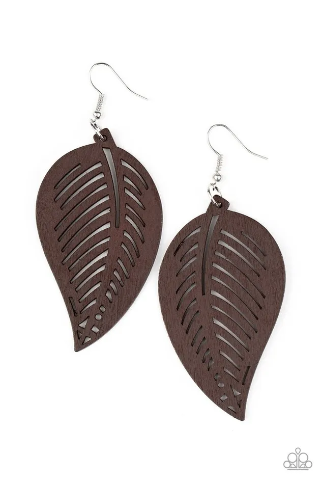 Earrings Paparazzi Jewelry Paparazzi Earring Tropical Foliage Brown Earrings Paparazzi Jewelry Paparazzi Earring Tropical Foliage Brown