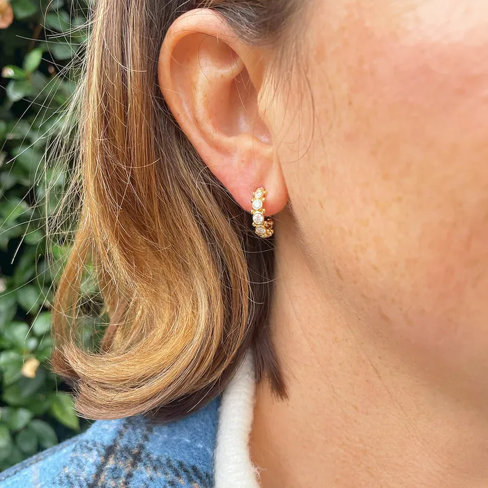 Earrings Temple St Clair Temple St Clair Diamond Eternity Hoop Earrings