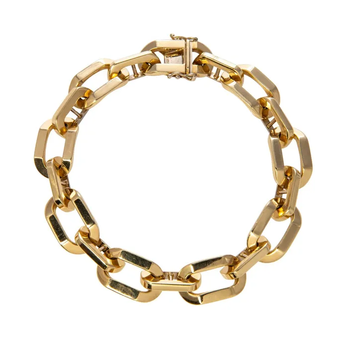 Estate 18K Yellow Gold Large Oval Link Bracelet Croghans Bracelets
