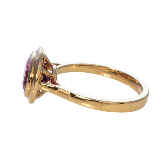 Goshwara Oval Rubellite Bezel Set 18K Gold Ring Goshwara PreStyled Sets