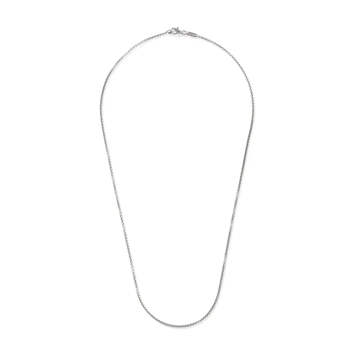John Hardy Mens Classic Chain Sterling Silver 2mm Box Chain Necklace 24 inch John Hardy Necklaces