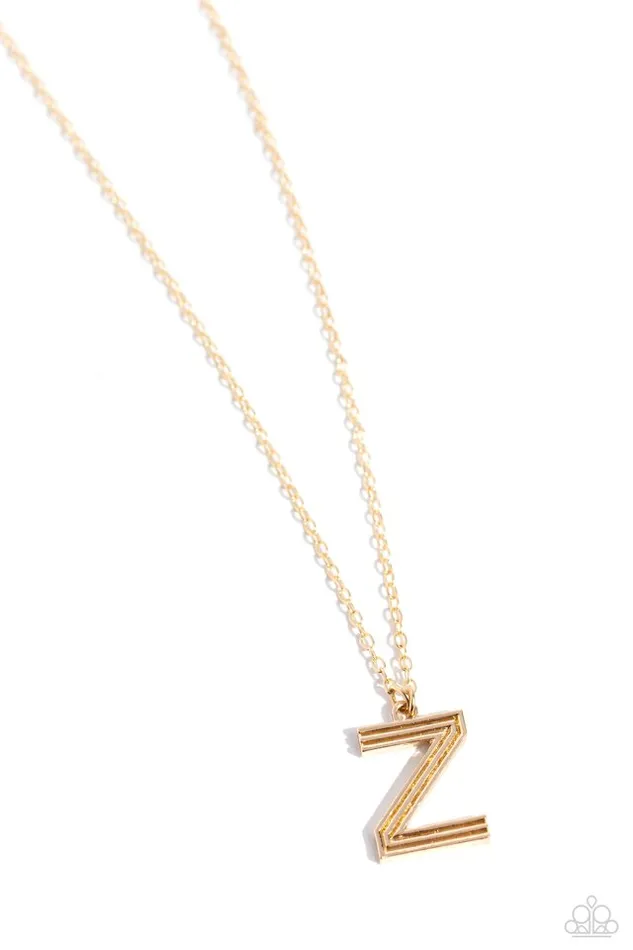 Necklaces Paparazzi Jewelry Paparazzi Necklace Leave Your Initials Gold Z