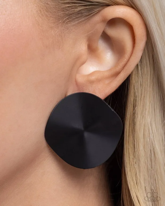 Paparazzi Earring Moody Masterpiece Black Paparazzi Jewelry Earrings