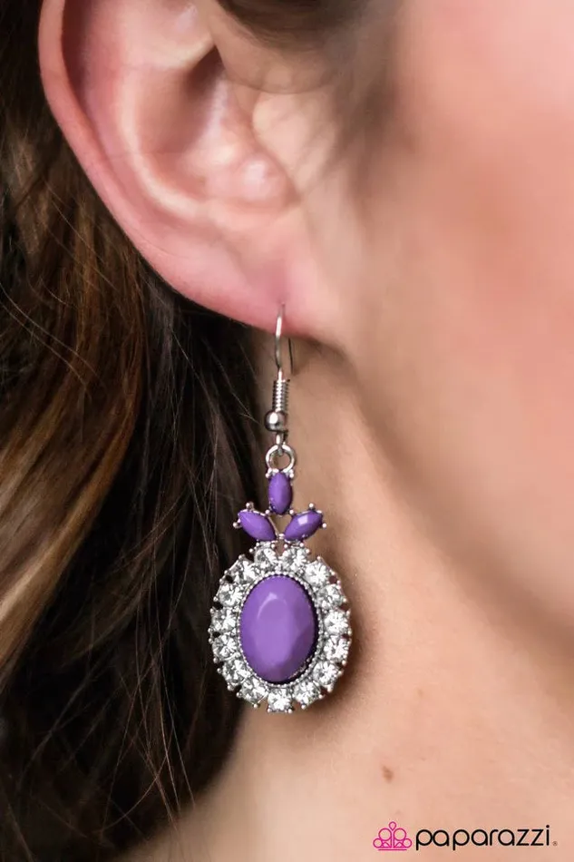 Paparazzi Earring Think Like a Queen Purple Paparazzi Jewelry Earrings