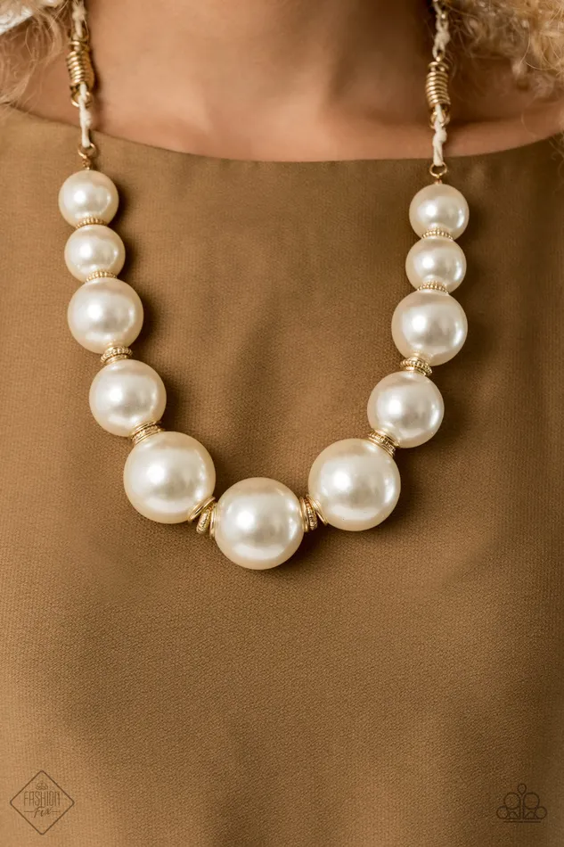 Paparazzi Necklace Pearly Prosperity Fashion Fix Oct2020 Gold Paparazzi Jewelry Necklaces