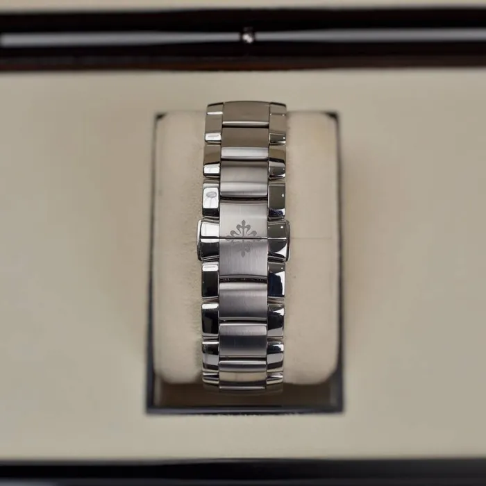 Patek Philippe Complications Annual Calendar Chronograph 42mm Watch Ref 59051A001 Olive Green Dial Stainless Steel Bracelet Patek Philippe Bracelets
