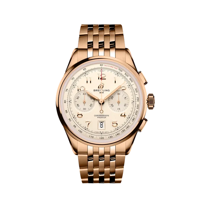 PreStyled Sets Breitling Breitling B01 Chronograph 42 18K Red Gold Ivory Dial PreStyled Sets Breitling Breitling B01 Chronograph 42 18K Red Gold Ivory Dial