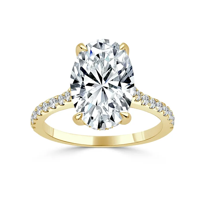 PreStyled Sets Engagement Collections 14K Yellow Gold Diamond Semimount with White Gold Hidden Halo PreStyled Sets Engagement Collections 14K Yellow Gold Diamond Semimount with White Gold Hidden Halo
