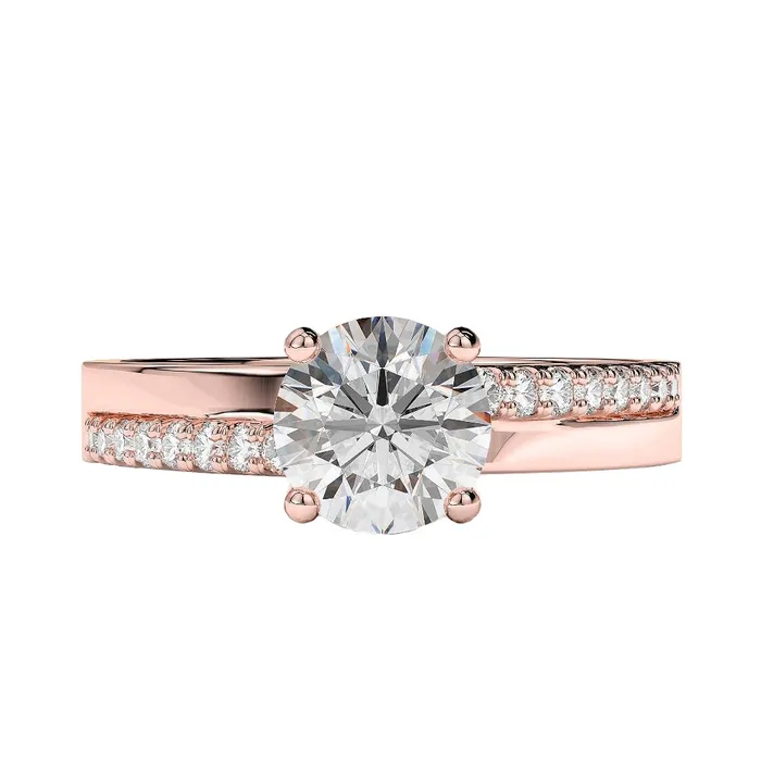 225 Carats Sparkling Brilliant Cut Natural Earth Mined Diamond Wedding Ring Rose Gold 14K GB Rings
