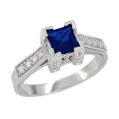 GB Rings 280 Ct Ceylon Sapphire And Natural Earth Mined Diamond Ring 14K White Gold
