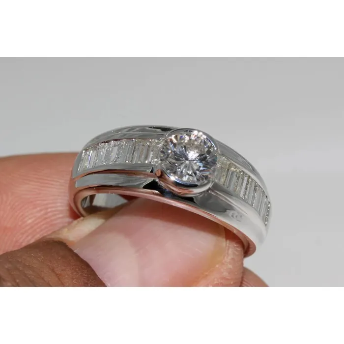 GB Rings 2 Carat Natural Earth Mined Diamonds Engagement Ring Mens Band White Gold 14K