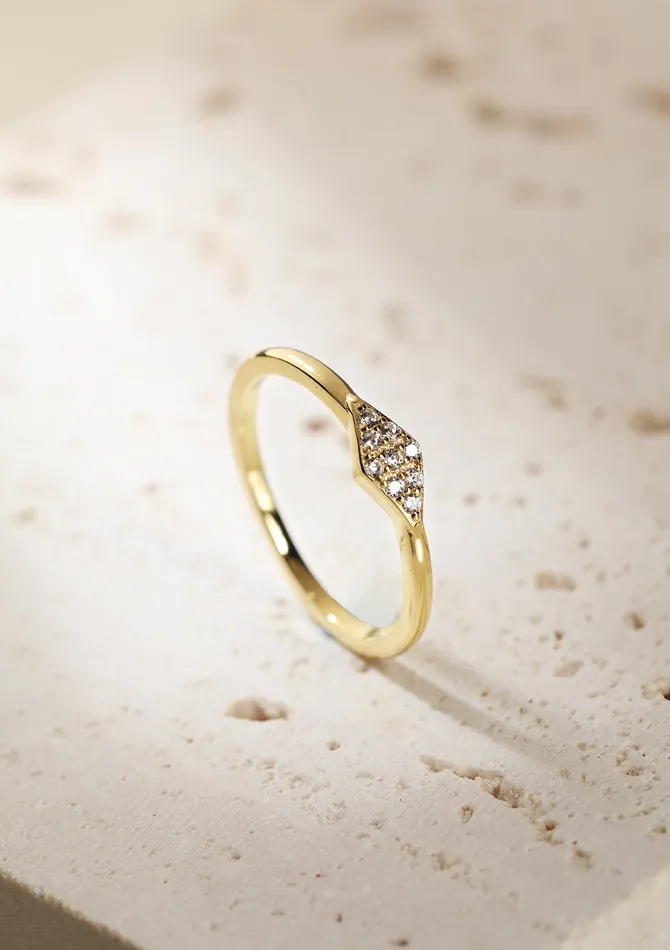 Hey Happiness Rings Slim Diamond Ring Sterling Silver Gold Hey Happiness Rings Slim Diamond Ring Sterling Silver Gold