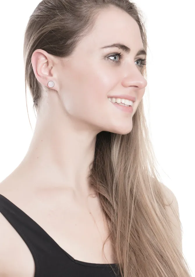 Hey Happiness Shell Shine Stud Earrings Rose Gold Earrings