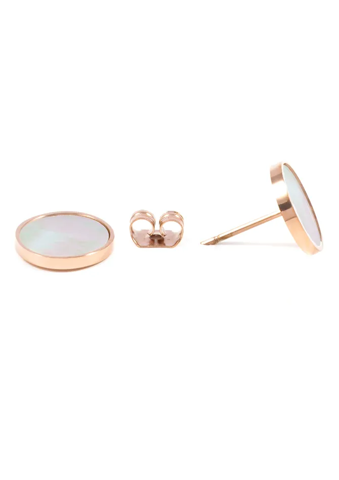 Hey Happiness Shell Shine Stud Earrings Rose Gold Earrings