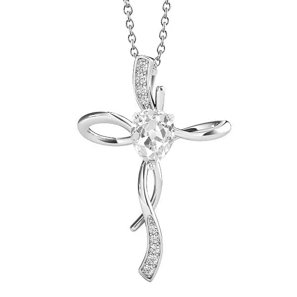 Necklaces HarryChadEntcom White Gold Cross Genuine Natural Earth Mined Diamond Pendant Round Pear Cut Old Miner 2 Carats