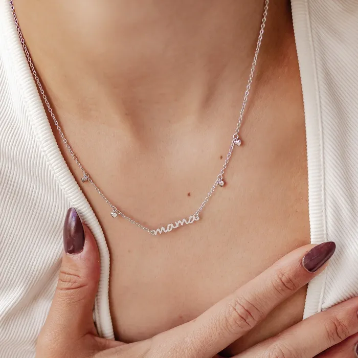 Necklaces Mama Heart Charms Necklace Sterling Silver Hey Happiness