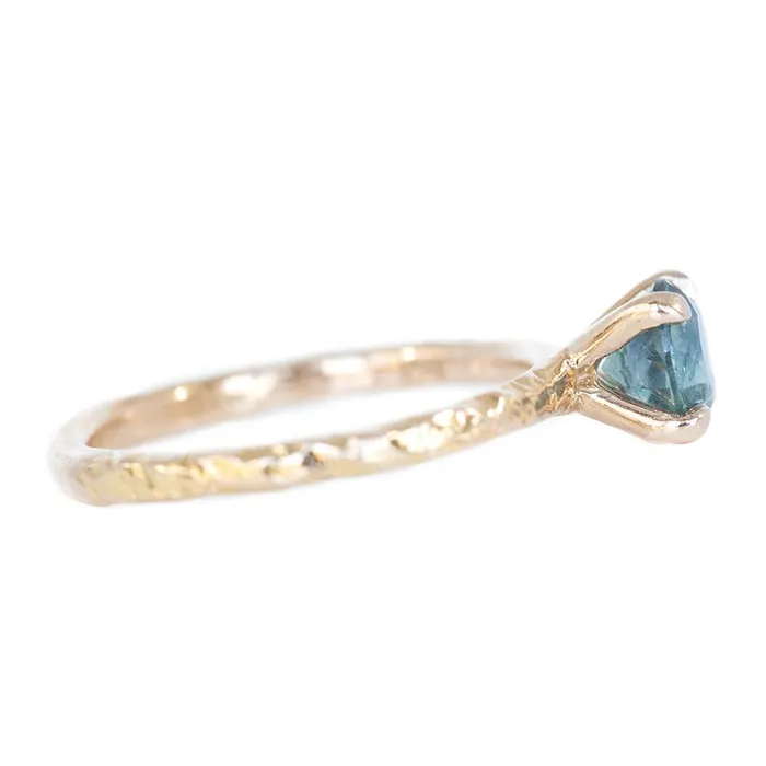 106ct Montana Sapphire Evergreen Solitaire in 18k Rose Gold Anueva Jewelry PreStyled Sets