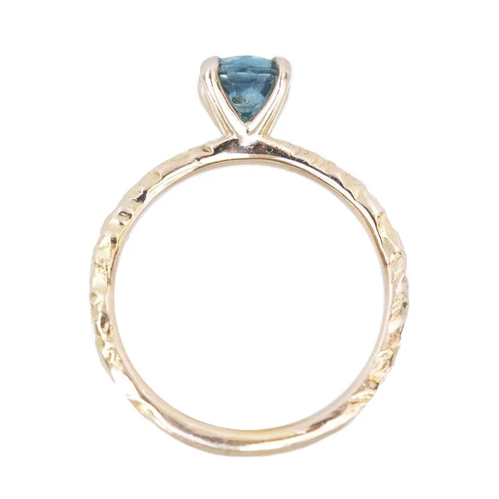 106ct Montana Sapphire Evergreen Solitaire in 18k Rose Gold Anueva Jewelry PreStyled Sets