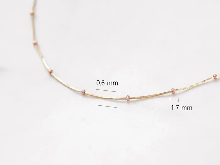 14K Gold Mini Ball Snake Necklace MinimalBijoux Necklaces