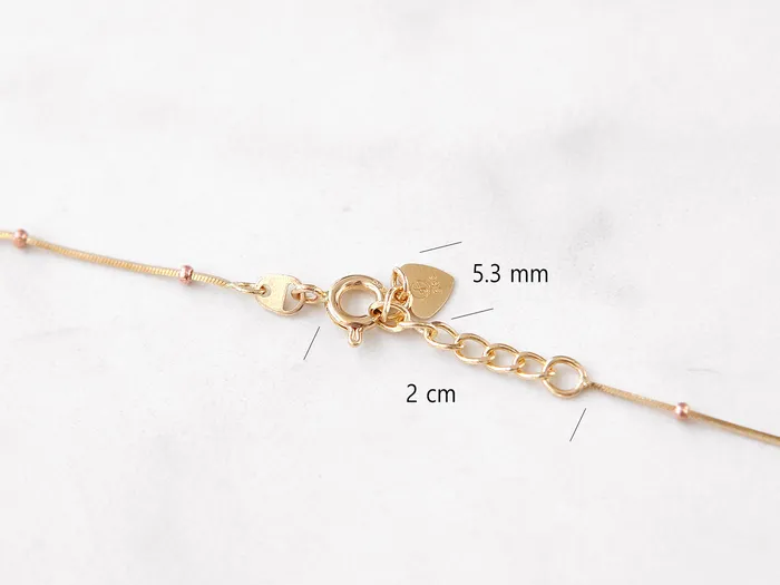 14K Gold Mini Ball Snake Necklace MinimalBijoux Necklaces