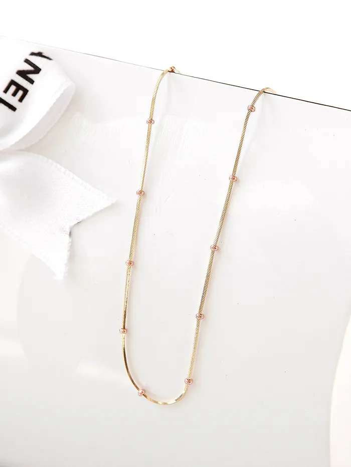 14K Gold Mini Ball Snake Necklace MinimalBijoux Necklaces