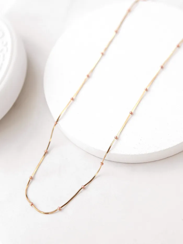 14K Gold Mini Ball Snake Necklace MinimalBijoux Necklaces