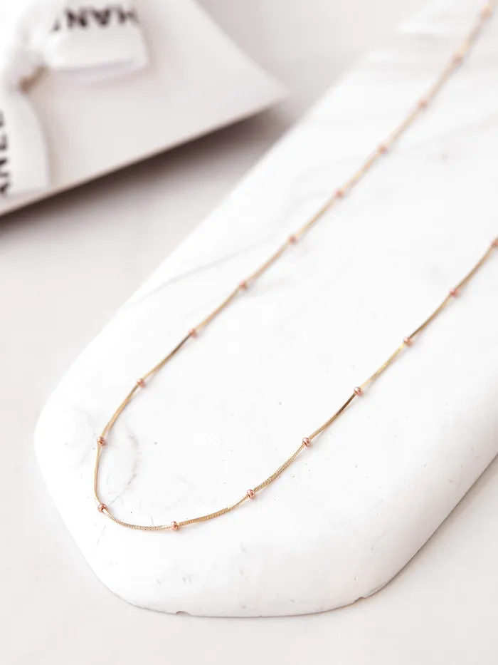 14K Gold Mini Ball Snake Necklace MinimalBijoux Necklaces