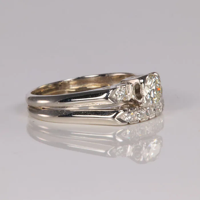 14K White Gold Diamond Ring Set 50 Carats Total Moriartys Gem Art Rings