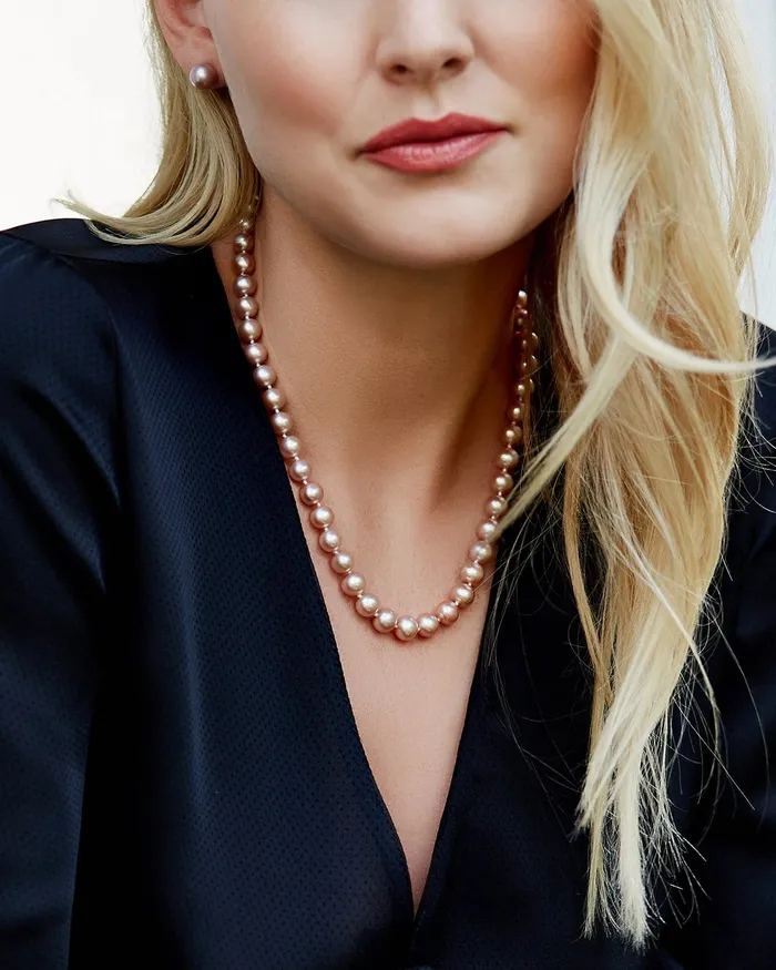 8595mm Pink Freshwater Pearl Necklace AAAA Quality SPT Necklaces