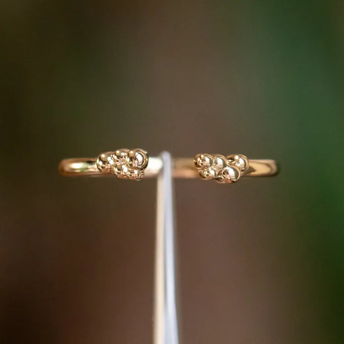 Anueva Jewelry Micro Bubbles Beaded Open Band Rings