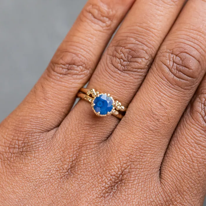 Anueva Jewelry Micro Bubbles Beaded Open Band Rings