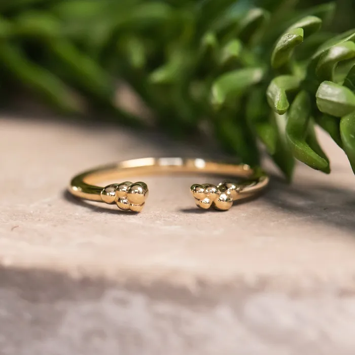 Anueva Jewelry Micro Bubbles Beaded Open Band Rings