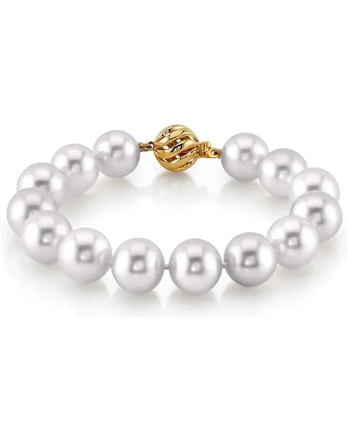 Bracelets White South Sea Pearl Bracelet 110120mm AAAA Quality SPT