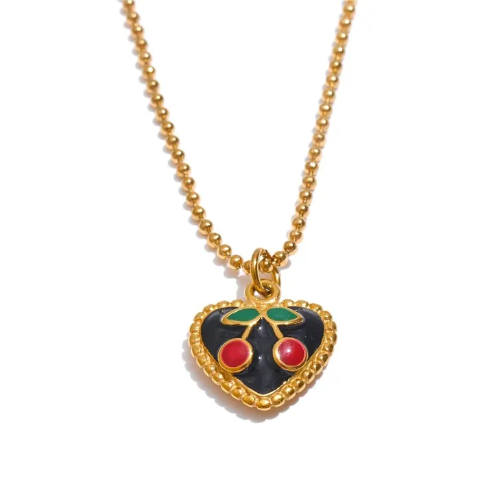 Mabel Love Co Necklaces Cherry Heart Necklace