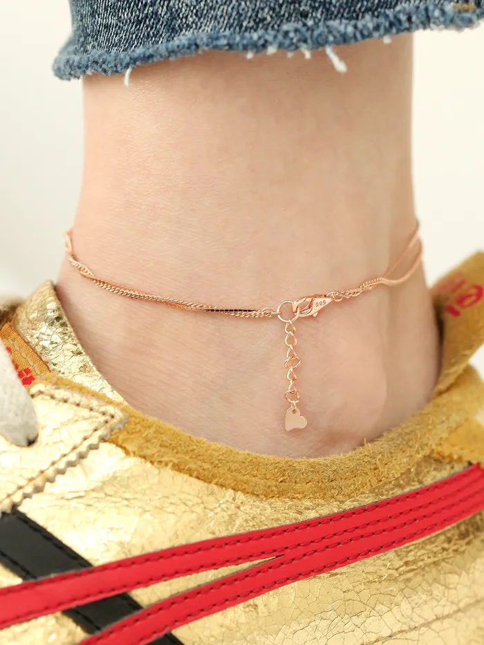 MinimalBijoux 14K 18K Gold Cubic Ball Chain Anklet PreStyled Sets