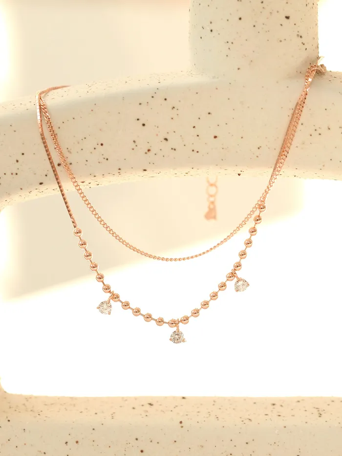 MinimalBijoux 14K 18K Gold Cubic Ball Chain Anklet PreStyled Sets
