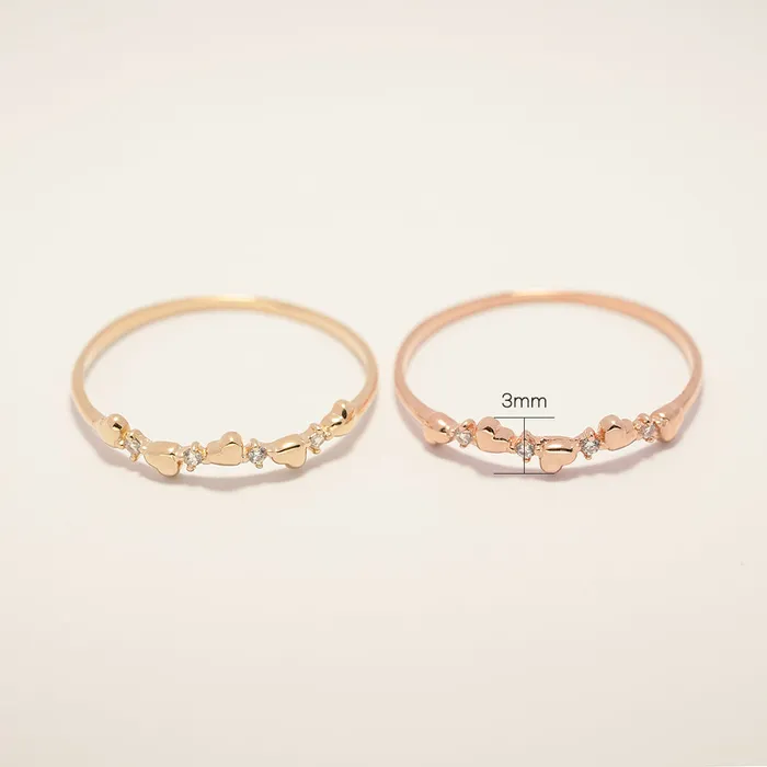 MinimalBijoux 14K 18K Minimi Heart Cubic Layered Ring Rings