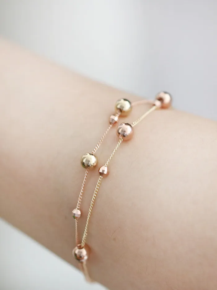 MinimalBijoux 14K Gold Mix Round Ball Bracelet Bracelets