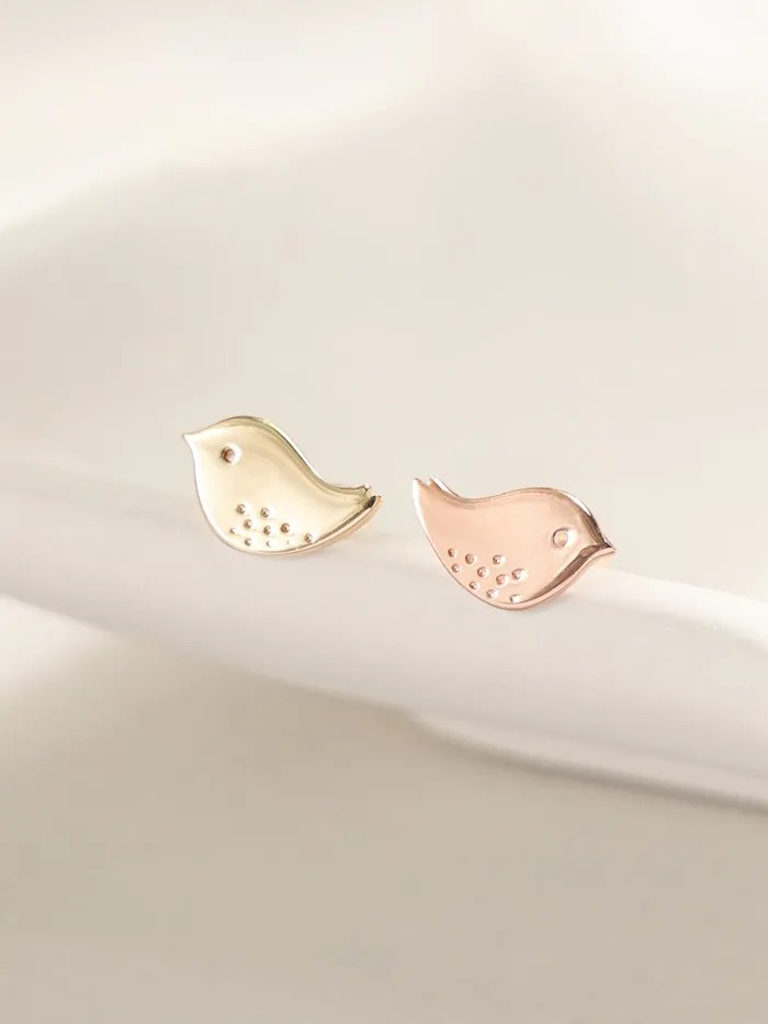 MinimalBijoux Earrings 14K Gold Cutey Bird Cartilage Earring 20G18G16G