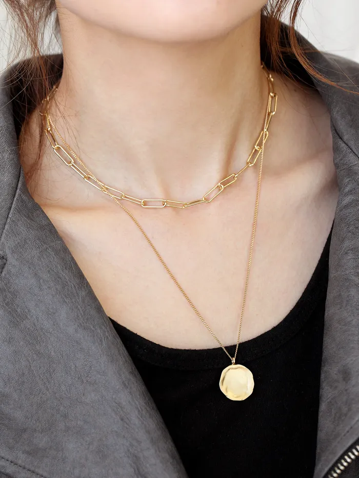 MinimalBijoux Necklaces 925 Silver Coin Chain Necklace