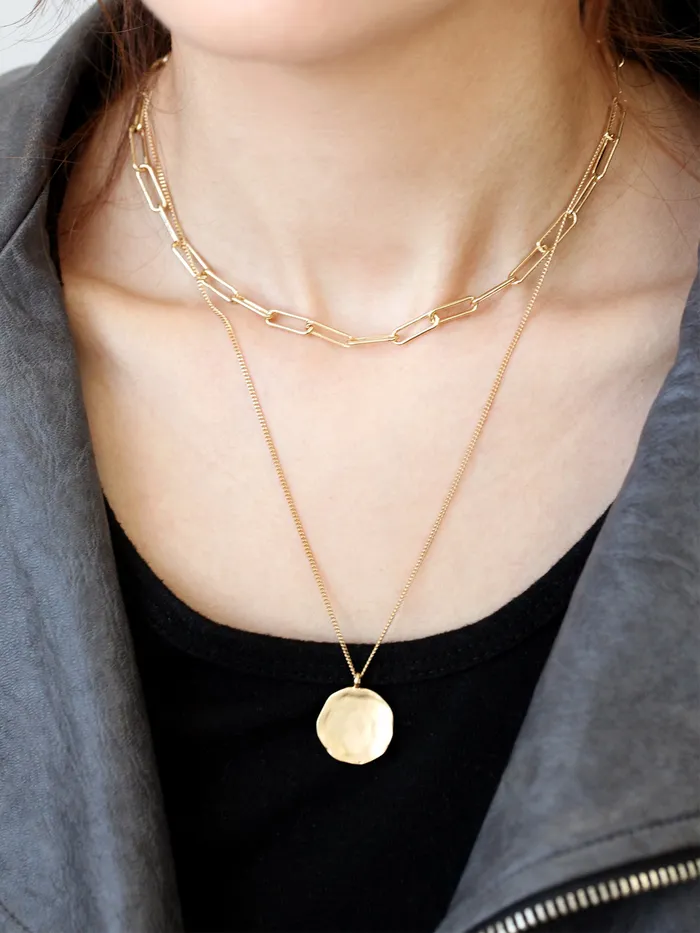 MinimalBijoux Necklaces 925 Silver Coin Chain Necklace