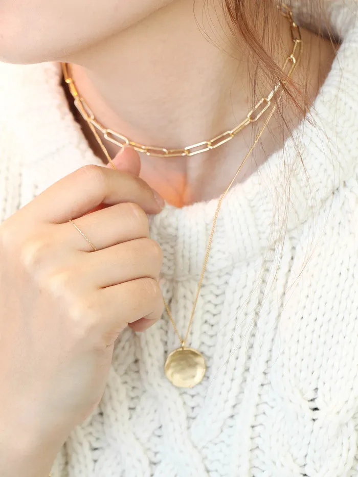 MinimalBijoux Necklaces 925 Silver Coin Chain Necklace